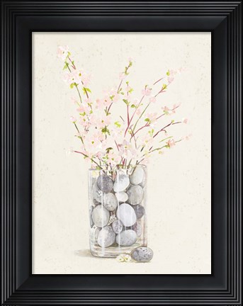 Framed Spring Vase With Pebbles Print