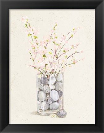 Framed Spring Vase With Pebbles Print