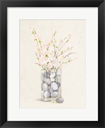 Framed Spring Vase With Pebbles Print