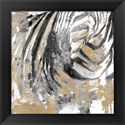 Framed Zebra Striped Abstract Print