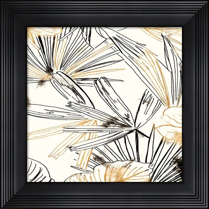 Framed Selva Black And Gold Sketch I Print