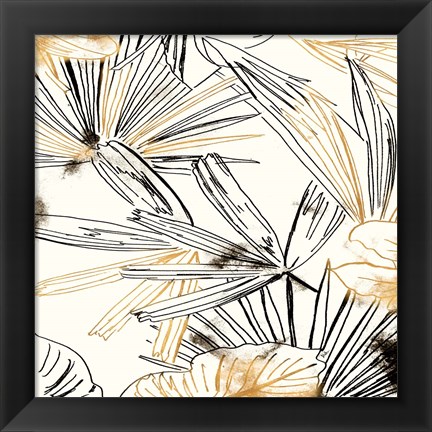 Framed Selva Black And Gold Sketch I Print