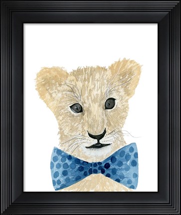 Framed Lion With Bow Tie Print