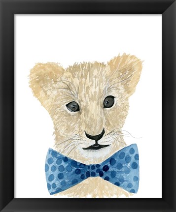 Framed Lion With Bow Tie Print