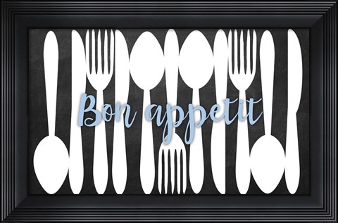 Framed Bon Appetit Silverware Print