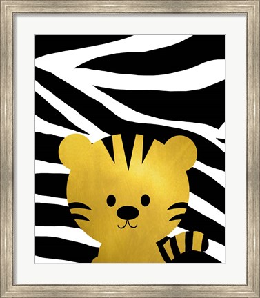 Framed Gold Baby Tiger Print