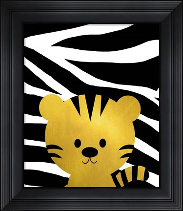 Framed Gold Baby Tiger Print