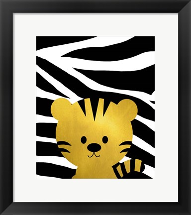 Framed Gold Baby Tiger Print