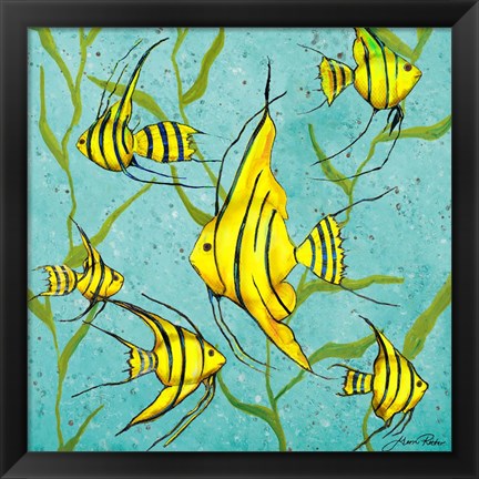 Framed School Of Fish III Print