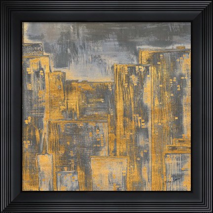 Framed Gold City Eclipse Square II Print