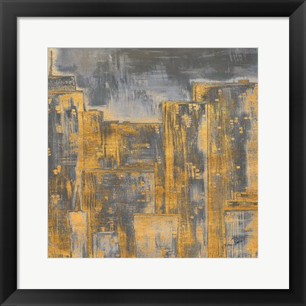 Framed Gold City Eclipse Square II Print