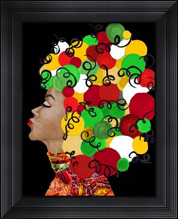 Framed African Goddess With Colorful Hair Print
