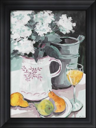 Framed Pitcher of Flowers Print