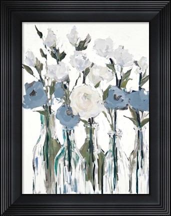 Framed Blue Romantic Blossoms Print