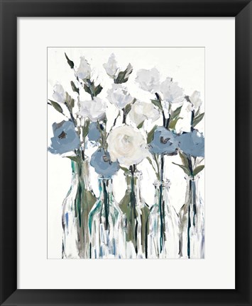 Framed Blue Romantic Blossoms Print