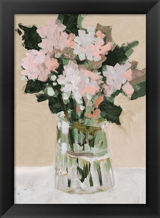 Framed Pink Flower Arrangement Print