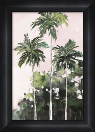 Framed Palms Under A Pink Sky Print