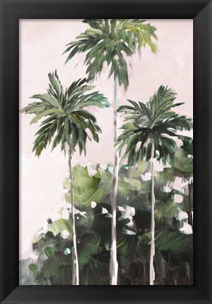 Framed Palms Under A Pink Sky Print