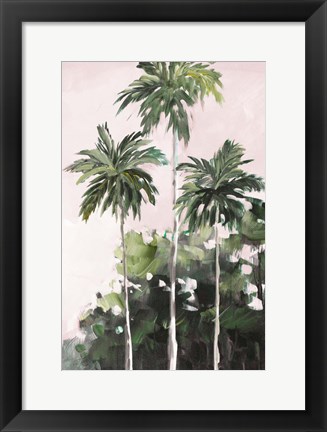 Framed Palms Under A Pink Sky Print