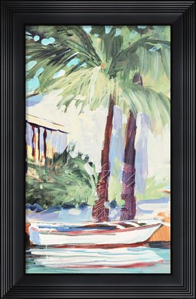 Framed Docked By The Palms Print