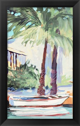 Framed Docked By The Palms Print