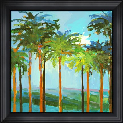 Framed Sunny Palm Trees Print