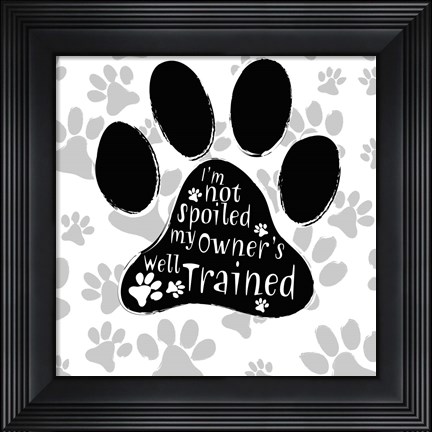 Framed B&amp;W Dog Paw II Print