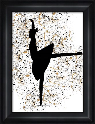 Framed Ballerina Silhouette I Print