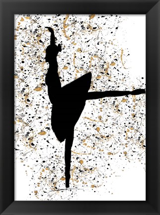 Framed Ballerina Silhouette I Print