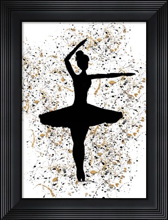 Framed Ballerina Silhouette III Print