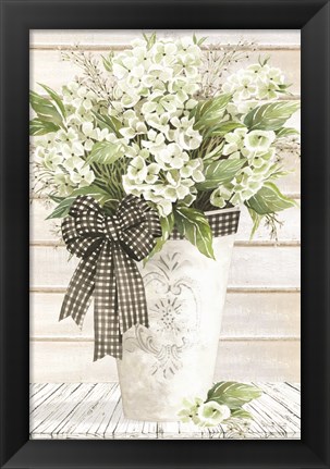 Framed White Hydrangeas Print