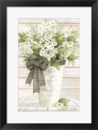 Framed White Hydrangeas Print