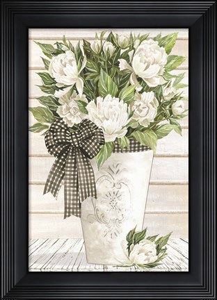 Framed White Peonies Print