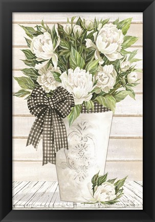 Framed White Peonies Print