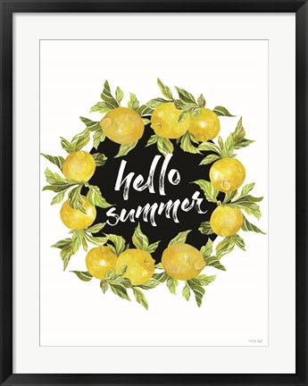 Framed Hello Summer Lemons Print