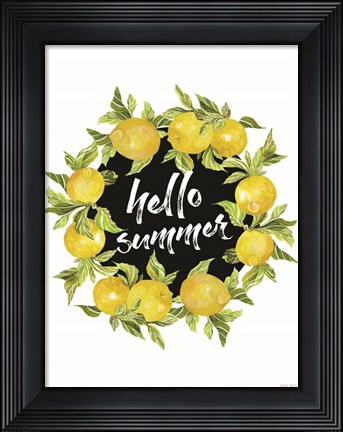 Framed Hello Summer Lemons Print