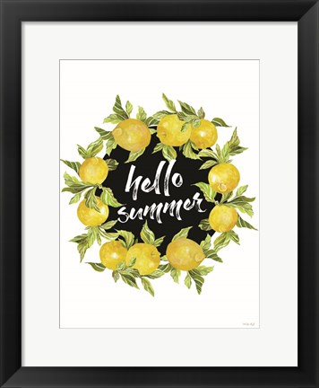 Framed Hello Summer Lemons Print