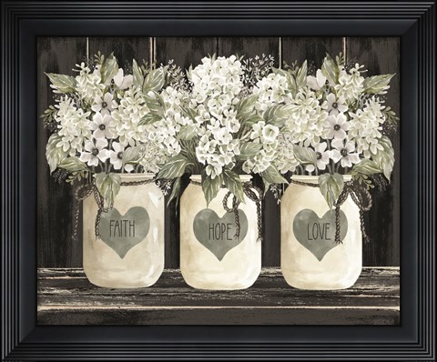 Framed Faith, Hope, Love Crocks Print