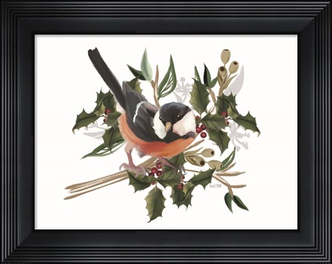 Framed Christmas Songbird I Print