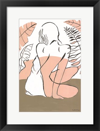 Framed Lady in the Palms Print