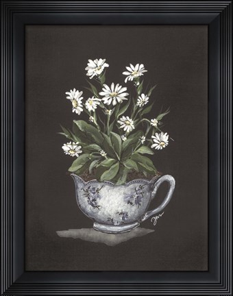 Framed Tea Cup Daisies Print