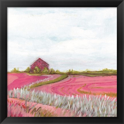 Framed Pink Fall Farm Print