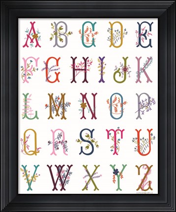 Framed In the Garden Alphabet Print