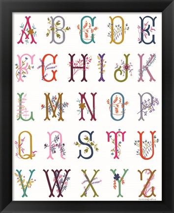 Framed In the Garden Alphabet Print