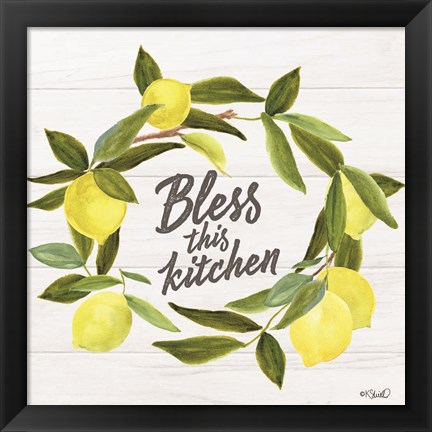 Framed Bless This Kitchen Print