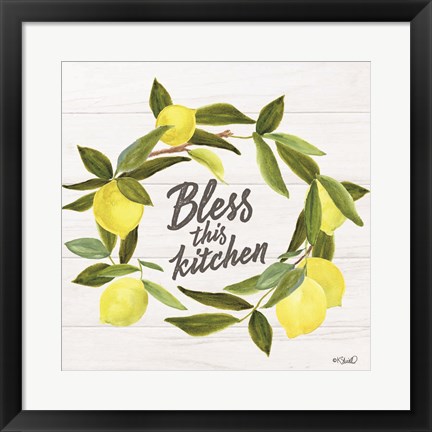 Framed Bless This Kitchen Print