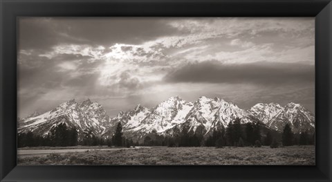 Framed Sunlight on the Tetons Print