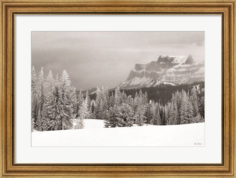 Framed Snowy Lava Mountain Print