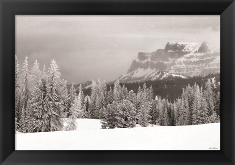 Framed Snowy Lava Mountain Print