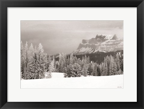 Framed Snowy Lava Mountain Print